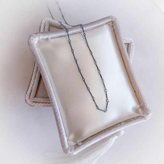 Small Bar Link Sterling Silver Chain