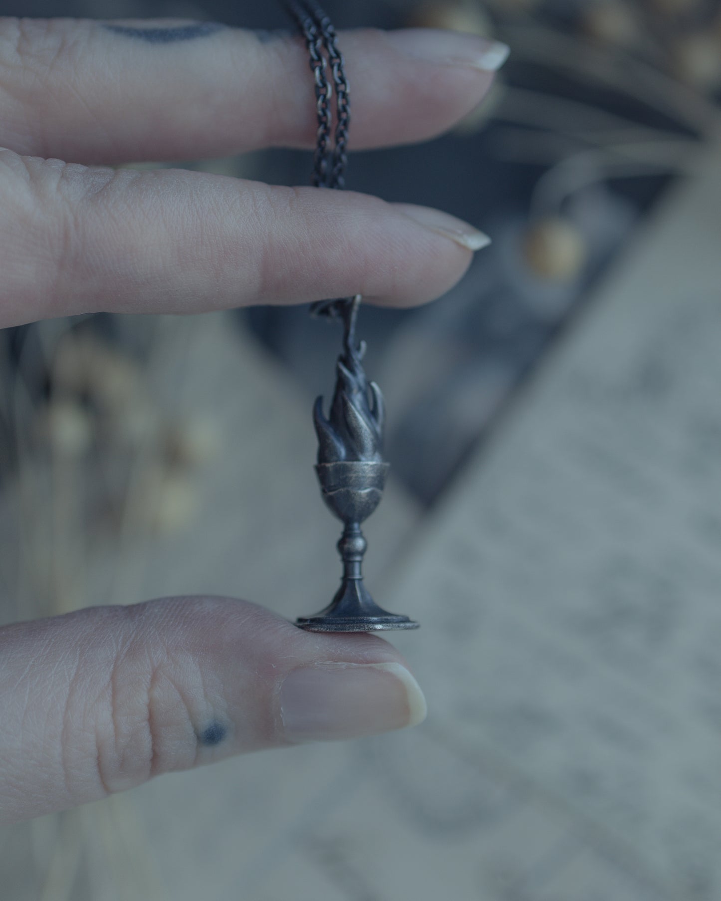 The Flaming Chalice - Necklace - Made to Order